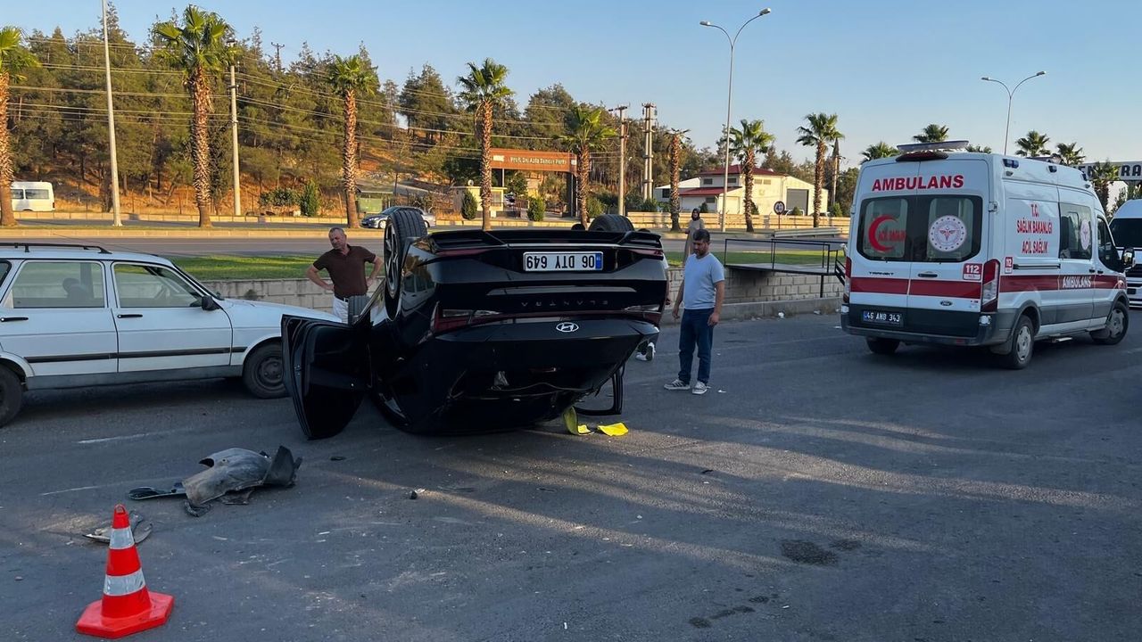 Kahramanmaraş’ta otomobil ters döndü: 1 yaralı