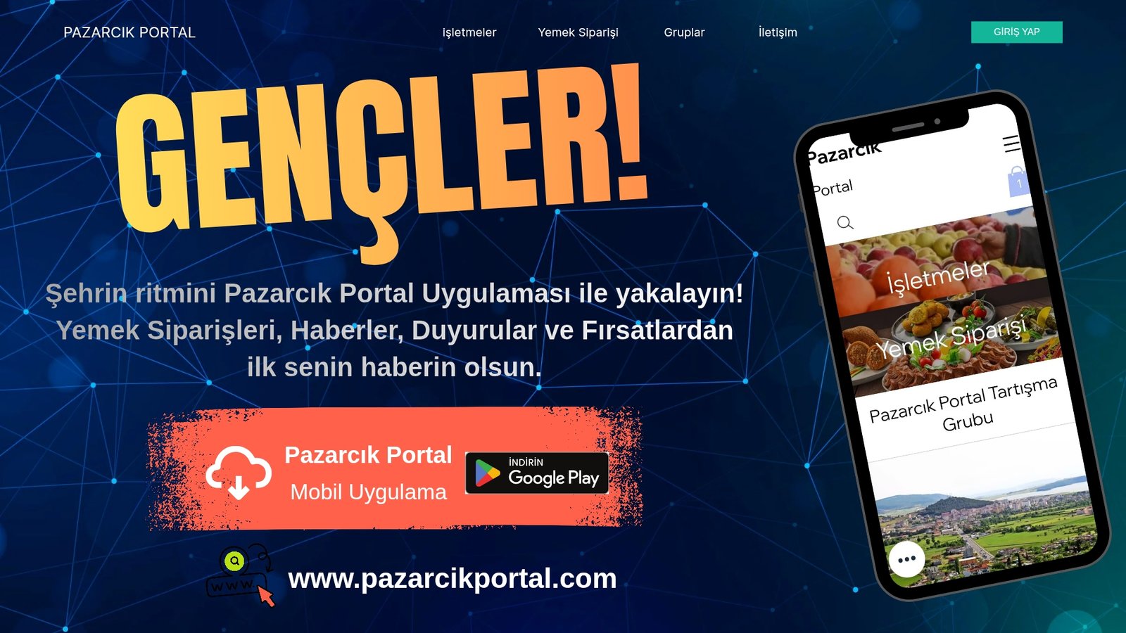 Pazarcık Portal Gençlerle Büyüyor; Bini Aşkın Genç Uygulamayı Kullanıyor
